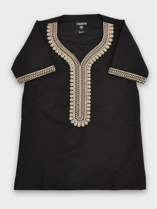 Royal Moroccan Black Thobe - Kids