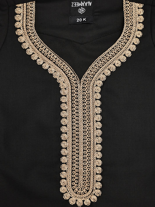 Royal Moroccan Black Thobe - Kids