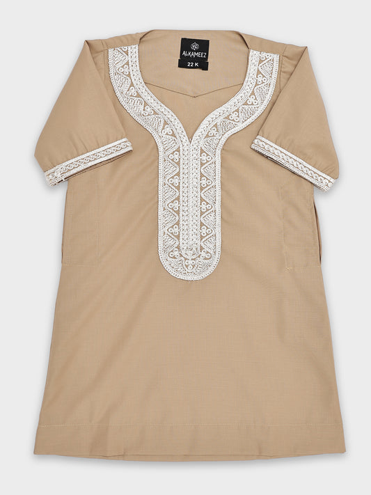 Royal Moroccan Tan Beige Thobe - Kids