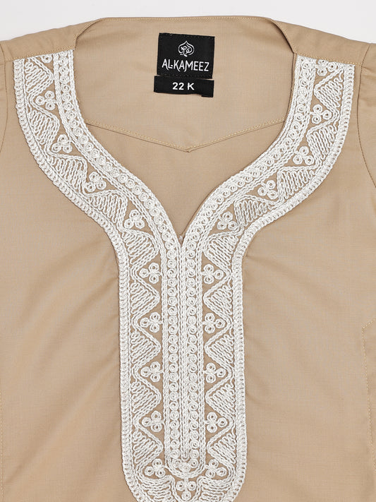 Royal Moroccan Tan Beige Thobe - Kids
