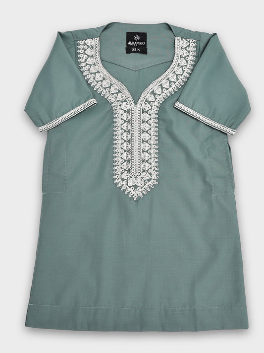 Royal Moroccan Teal Green Thobe - Kids