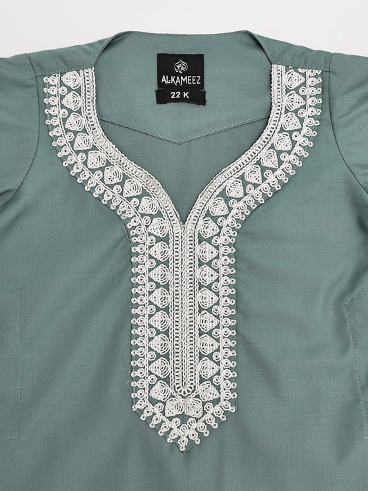 Royal Moroccan Teal Green Thobe - Kids