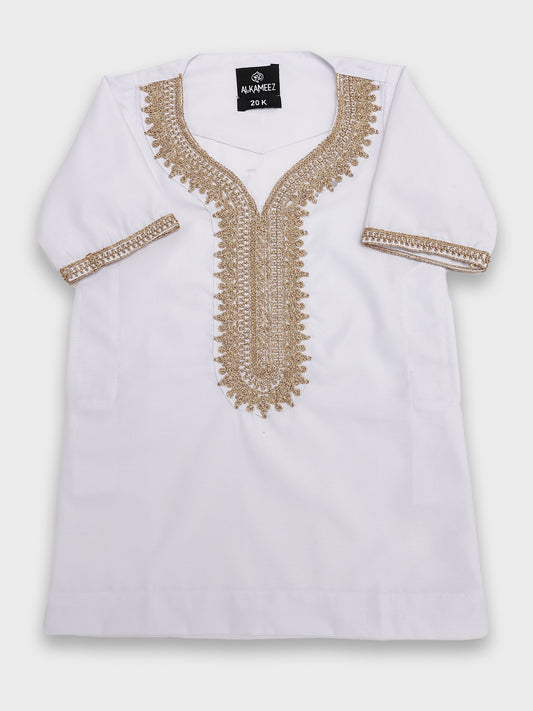 Royal Moroccan White Thobe - Kids