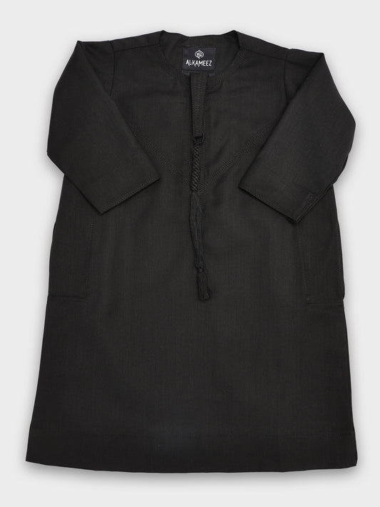 Classic Emarati Black Thobe - Kids