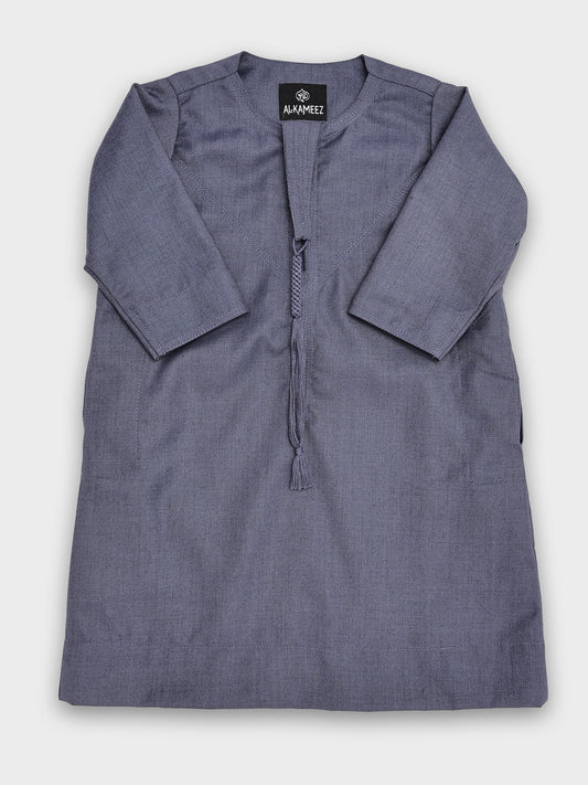 Classic Emarati Oxford Blue Thobe - Kids