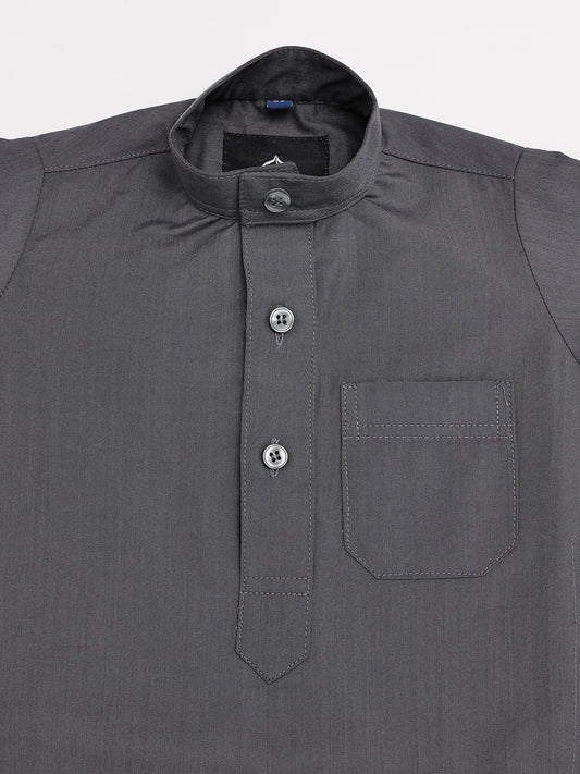 Simple Saudi Ash Grey Thobe - Kids