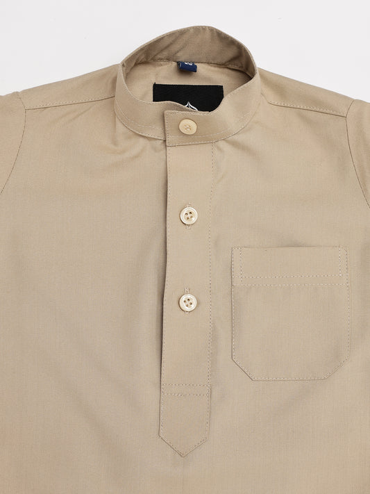Simple Saudi Beige Thobe - Kids