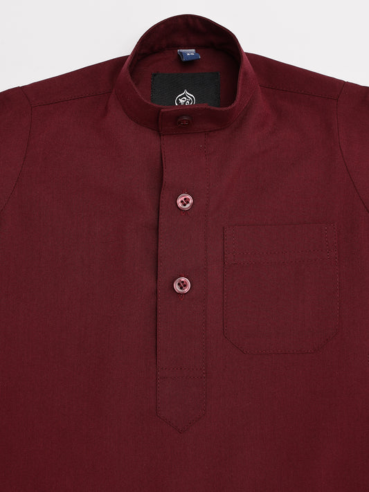 Simple Saudi Maroon Thobe - Kids