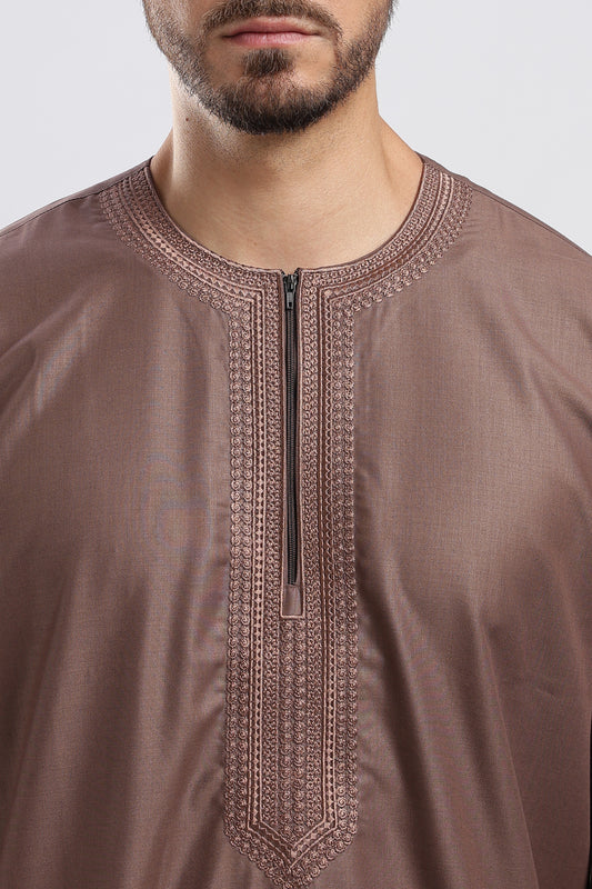 Hayat Moroccan Mocha Brown Thobe - Men