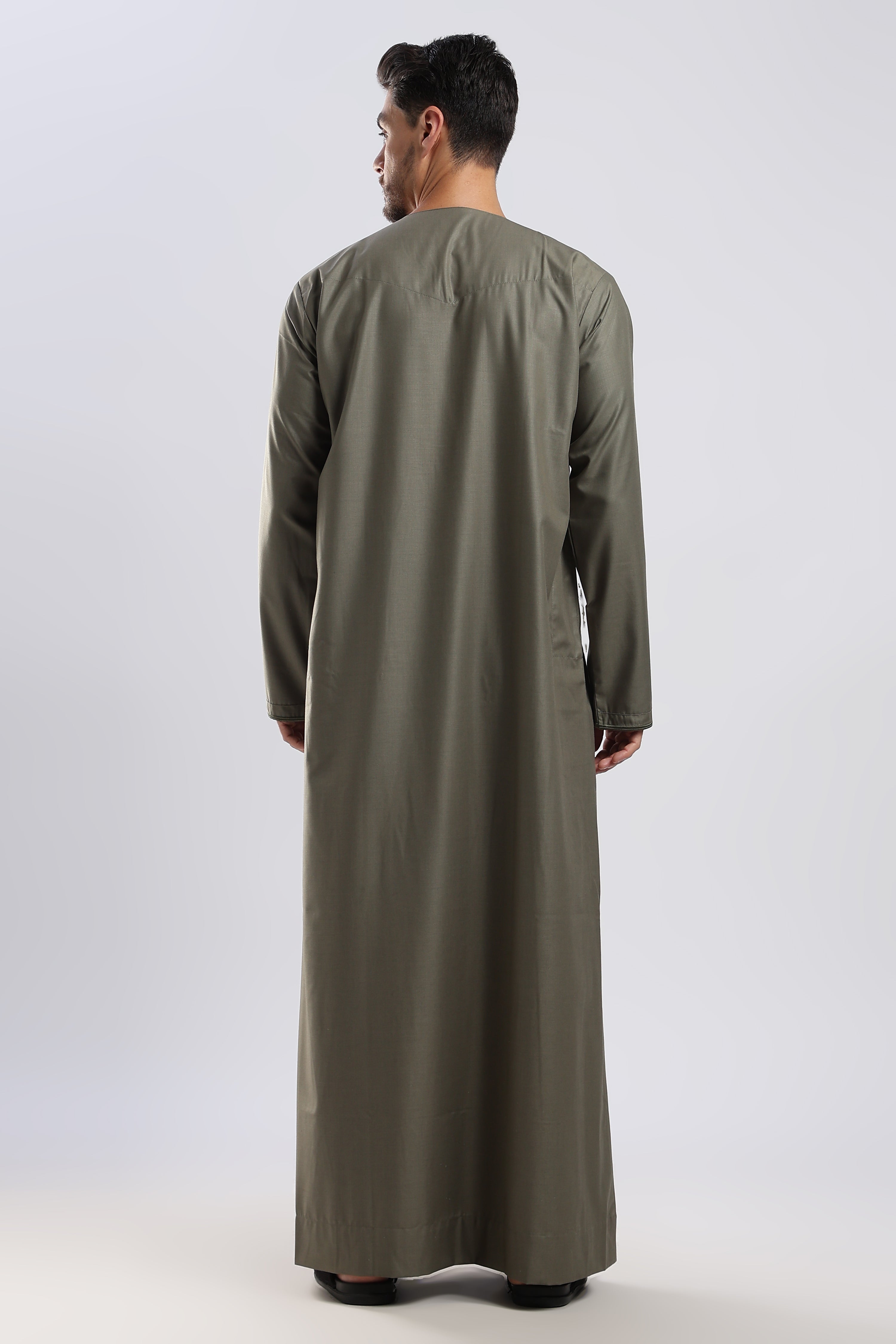 Hayat Moroccan Olive Green Thobe - Men – AL KAMEEZ