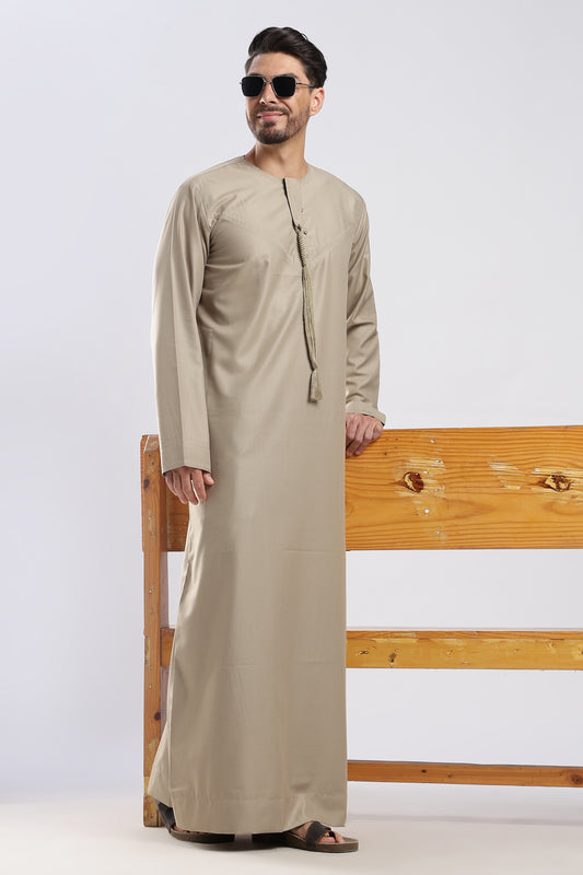 Noir Emarati Taupe Green Thobe - Men