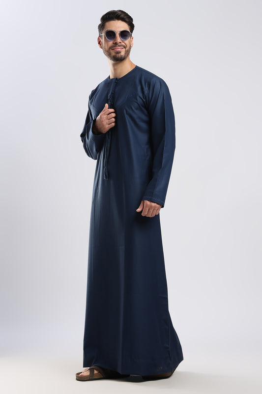 Noir Emarati Taupe Blue Thobe - Men