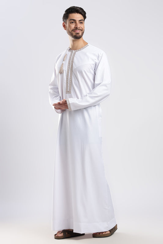 Fakhr Omani White Thobe - Men