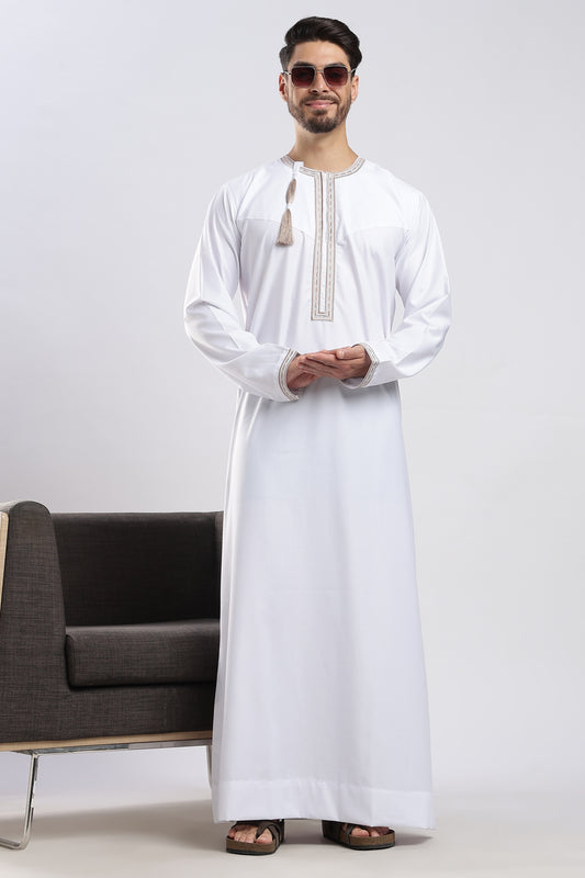 Fakhr Omani White Thobe - Men