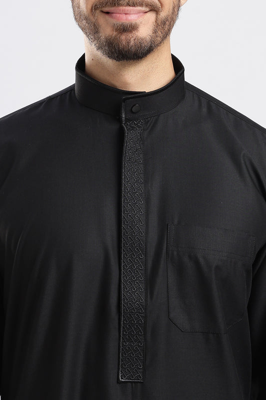 Tamim Saudi Black Thobe - Men