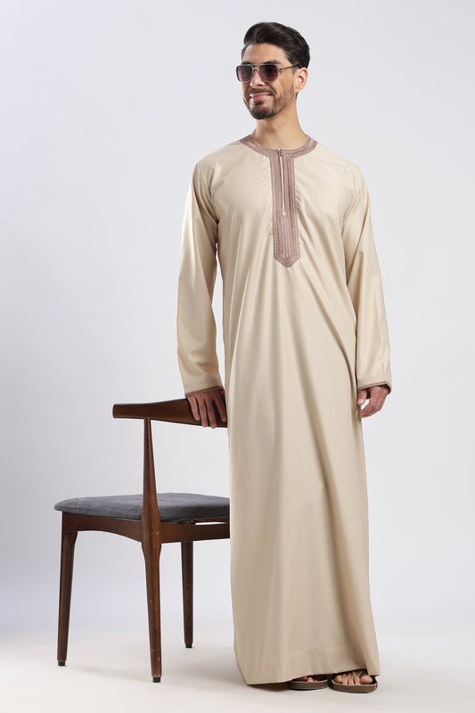 Hayat Moroccan Oat Brown Thobe - Men