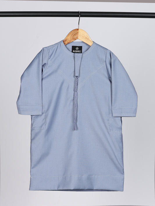 Classic Emarati Ice Blue Thobe - Kids