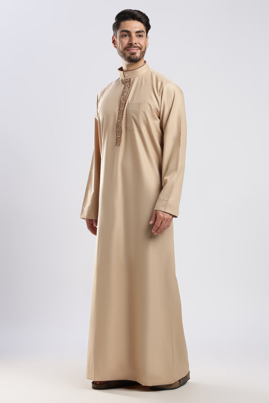 Zayed Saudi Almond Brown Thobe - Men