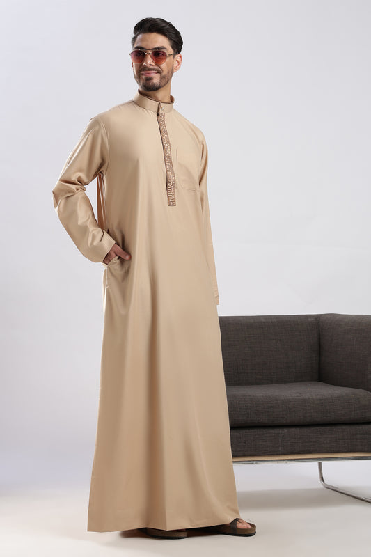 Zayed Saudi Almond Brown Thobe - Men