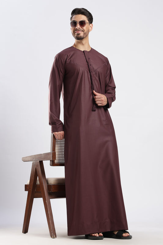 Noir Emarati Taupe Purple Thobe - Men