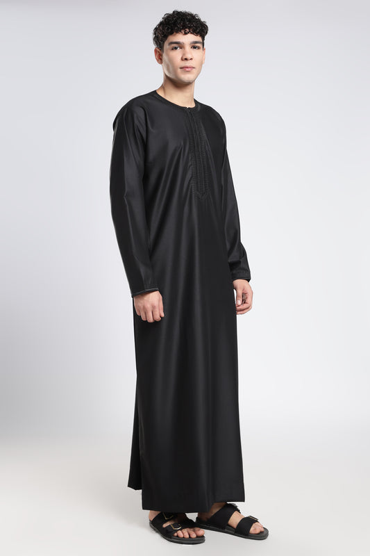 Hayat Moroccan Black Thobe - Men