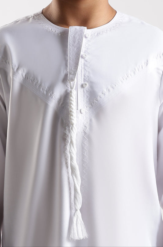 Noir Emarati White Thobe - Boys