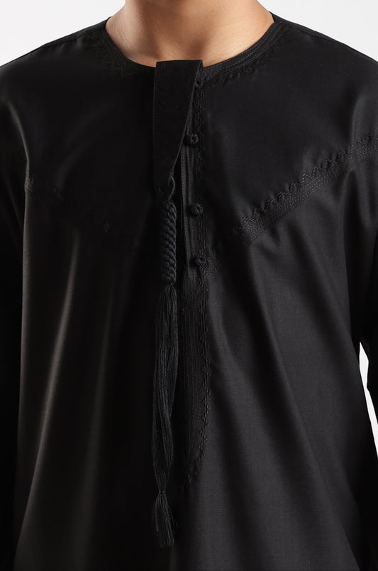 Noir Emarati Black Thobe - Boys