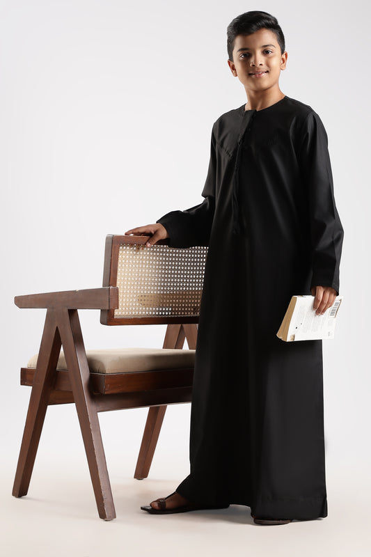 Noir Emarati Black Thobe - Boys
