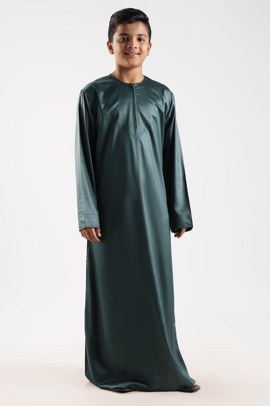 Dazzling Omani Bottle Green Thobe - Boys