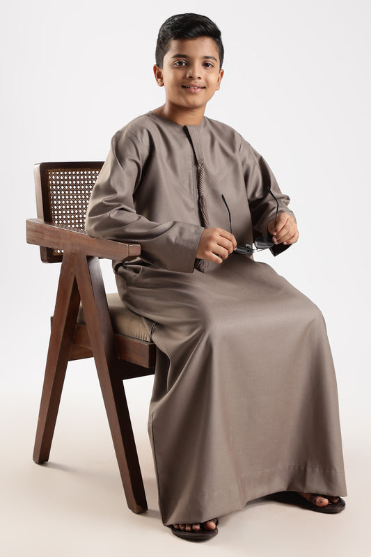 Classic Emarati Sand Brown Thobe - Boys