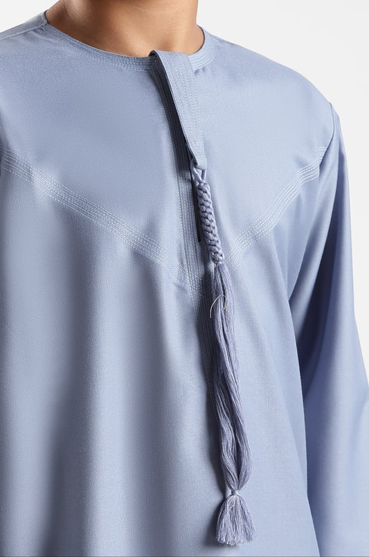 Classic Emarati Ice Blue Thobe - Boys