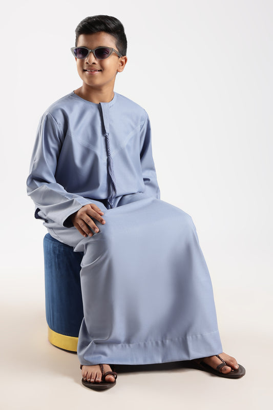 Classic Emarati Ice Blue Thobe - Boys