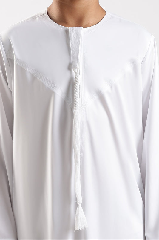 Shiny Emarati White Thobe - Boys