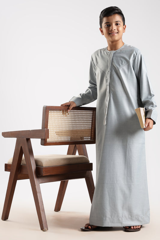 Classic Emarati Light Grey Thobe - Boys