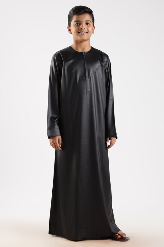 Dazzling Omani Black Thobe - Boys